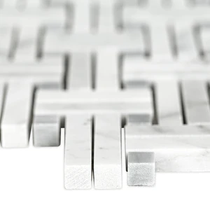 Image 4 of Carrara Basketweave White-Cool Polished 12" x 12" SMOT-CAR-BW2P MSI Surfaces Other Mosaic Tiles sold at Floors & Baths Pro's