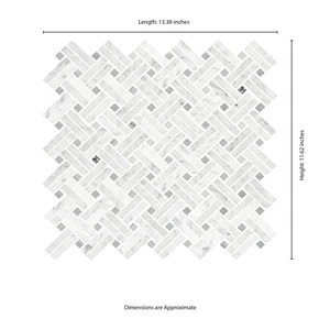 Image 5 of Carrara Basketweave White-Cool Polished 12" x 12" SMOT-CAR-BW2P MSI Surfaces Other Mosaic Tiles sold at Floors & Baths Pro's