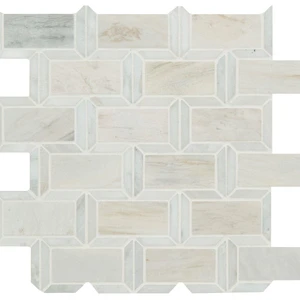  9" Angora Framework Subway Beige Polished 12" x 12" SMOT-ANGORA-FRM10MM MSI Surfaces Rectangle Mosaic Tiles 