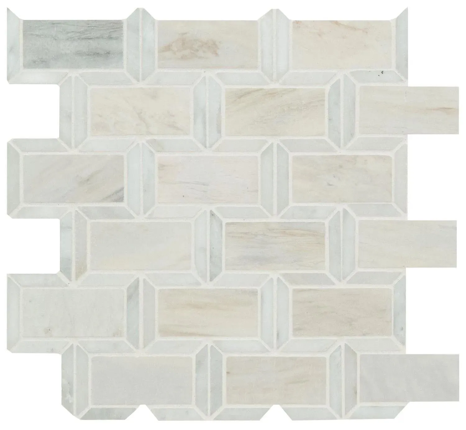 Angora Framework Subway Beige Polished 12" x 12" SMOT-ANGORA-FRM10MM MSI Surfaces Rectangle Mosaic Tiles
