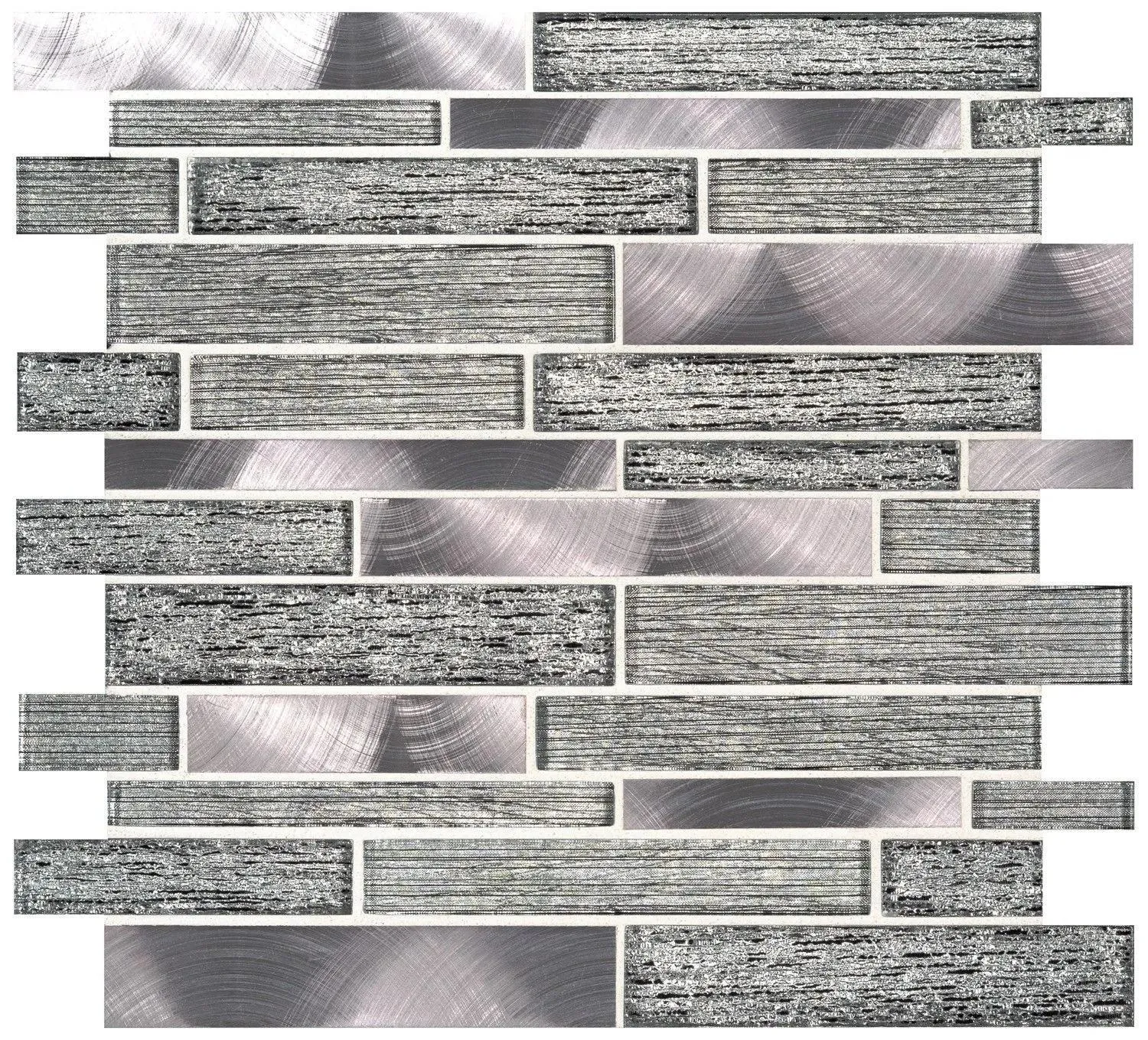 Volcanic Luxe Gray-Light Multi Finish 11-1/2" x 11-1/2" SMOT-GLSMTIL-VOLLX8MM MSI Surfaces Rectangle Mosaic Tiles