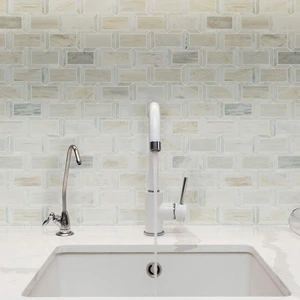 Image 2 of Angora Framework Subway Beige Polished 12" x 12" SMOT-ANGORA-FRM10MM MSI Surfaces Rectangle Mosaic Tiles sold at Floors & Baths Pro's