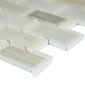 Image 3 of Angora Framework Subway Beige Polished 12" x 12" SMOT-ANGORA-FRM10MM MSI Surfaces Rectangle Mosaic Tiles sold at Floors & Baths Pro's