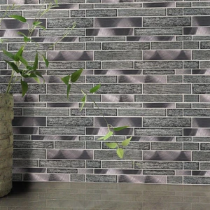Image 2 of Volcanic Luxe Gray-Light Multi Finish 11-1/2" x 11-1/2" SMOT-GLSMTIL-VOLLX8MM MSI Surfaces Rectangle Mosaic Tiles sold at Floors & Baths Pro's