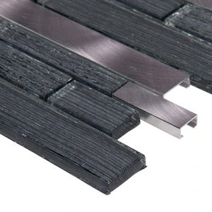 Image 3 of Volcanic Luxe Gray-Light Multi Finish 11-1/2" x 11-1/2" SMOT-GLSMTIL-VOLLX8MM MSI Surfaces Rectangle Mosaic Tiles sold at Floors & Baths Pro's