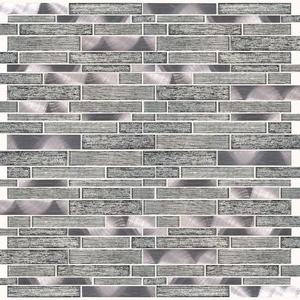 Image 4 of Volcanic Luxe Gray-Light Multi Finish 11-1/2" x 11-1/2" SMOT-GLSMTIL-VOLLX8MM MSI Surfaces Rectangle Mosaic Tiles sold at Floors & Baths Pro's