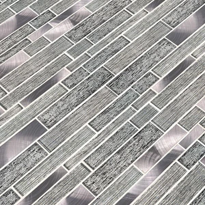 Image 5 of Volcanic Luxe Gray-Light Multi Finish 11-1/2" x 11-1/2" SMOT-GLSMTIL-VOLLX8MM MSI Surfaces Rectangle Mosaic Tiles sold at Floors & Baths Pro's