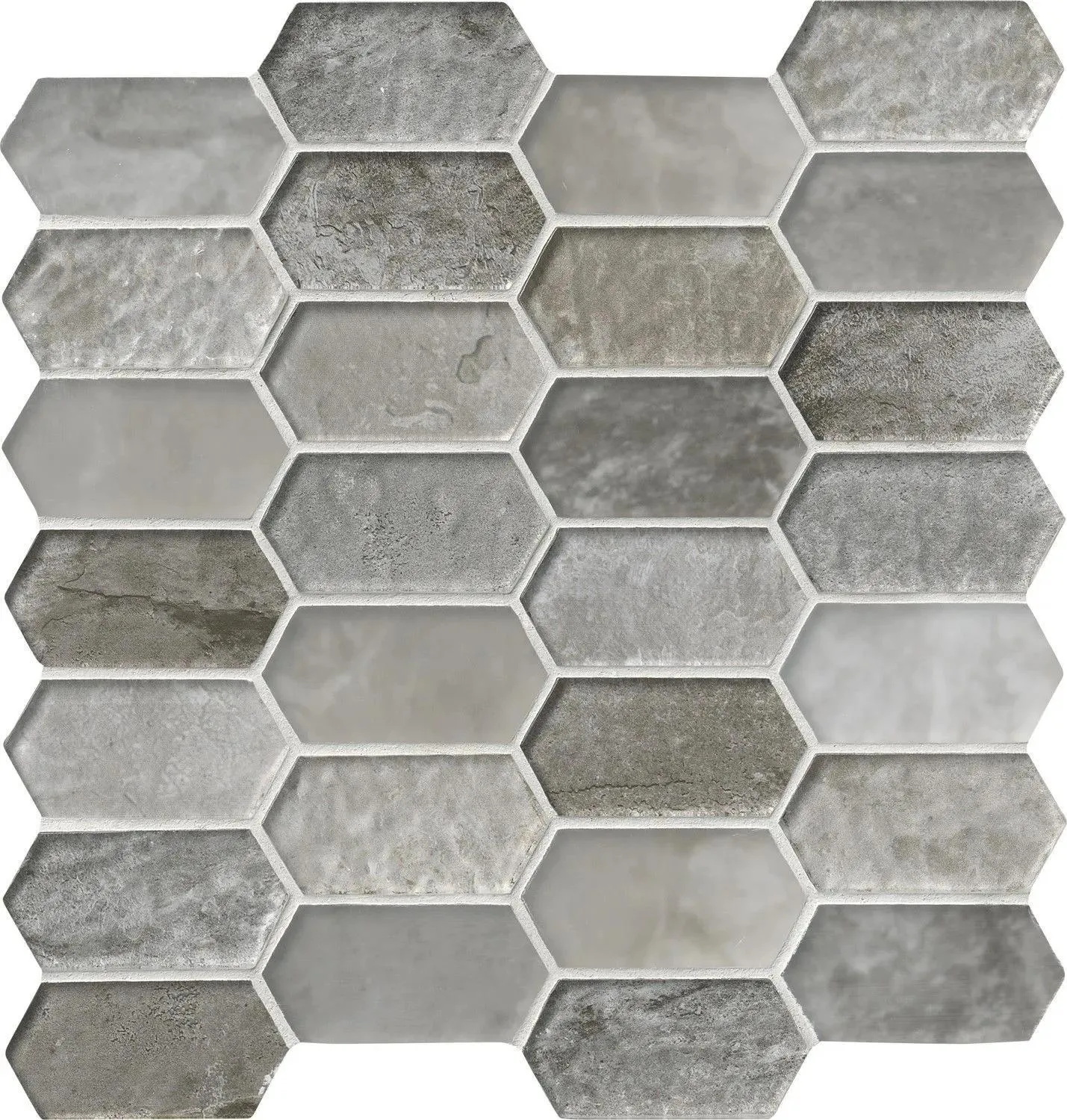 Savoy Picket Brown Glossy 11-1/2" x 12" SMOT-GLSPK-SAVOY8MM MSI Surfaces Hexagon Mosaic Tiles