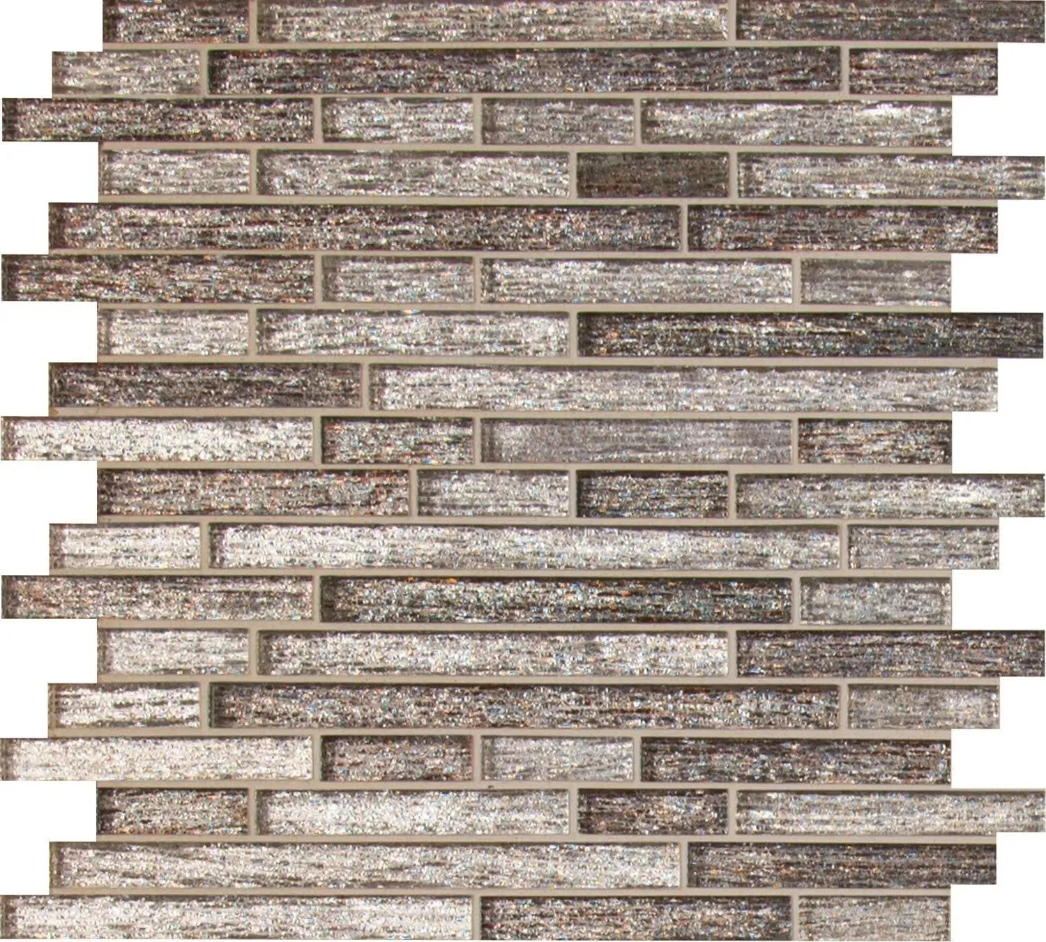 Luxe Interlocking Brown Glossy 12" x 12" SMOT-GLSIL-LUX8MM MSI Surfaces Rectangle Mosaic Tiles