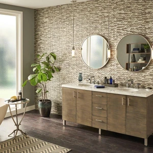 Image 2 of Luxe Interlocking Brown Glossy 12" x 12" SMOT-GLSIL-LUX8MM MSI Surfaces Rectangle Mosaic Tiles sold at Floors & Baths Pro's
