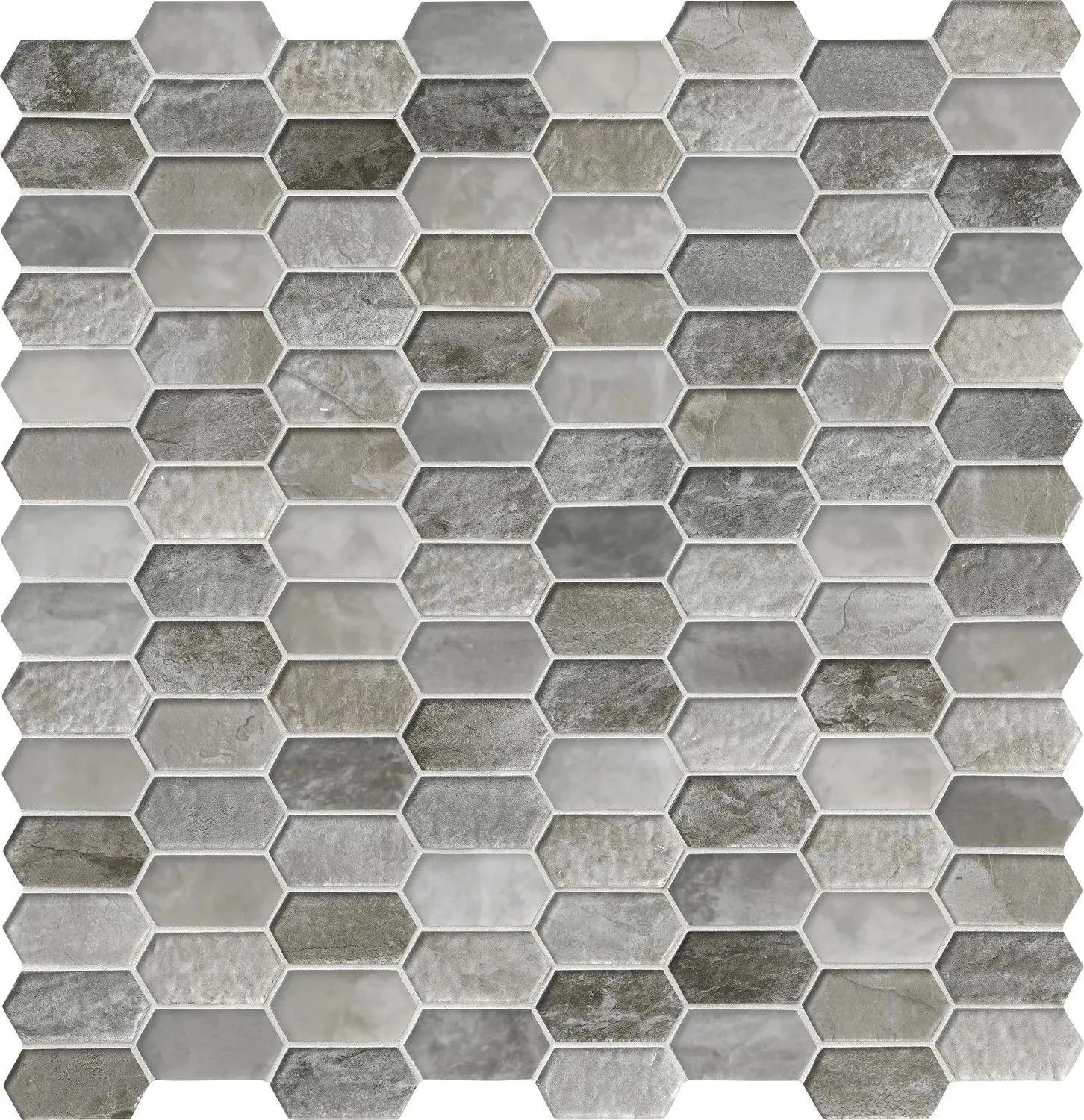 Savoy Picket Brown Glossy 11-1/2" x 12" SMOT-GLSPK-SAVOY8MM MSI Surfaces Hexagon Mosaic Tiles