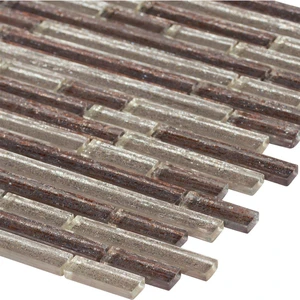 Image 3 of Luxe Interlocking Brown Glossy 12" x 12" SMOT-GLSIL-LUX8MM MSI Surfaces Rectangle Mosaic Tiles sold at Floors & Baths Pro's