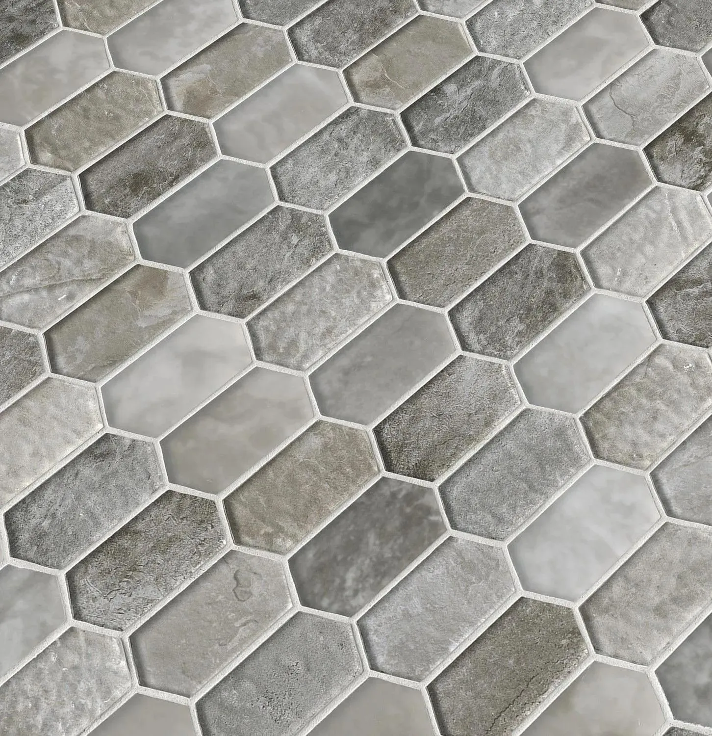 Savoy Picket Brown Glossy 11-1/2" x 12" SMOT-GLSPK-SAVOY8MM MSI Surfaces Hexagon Mosaic Tiles