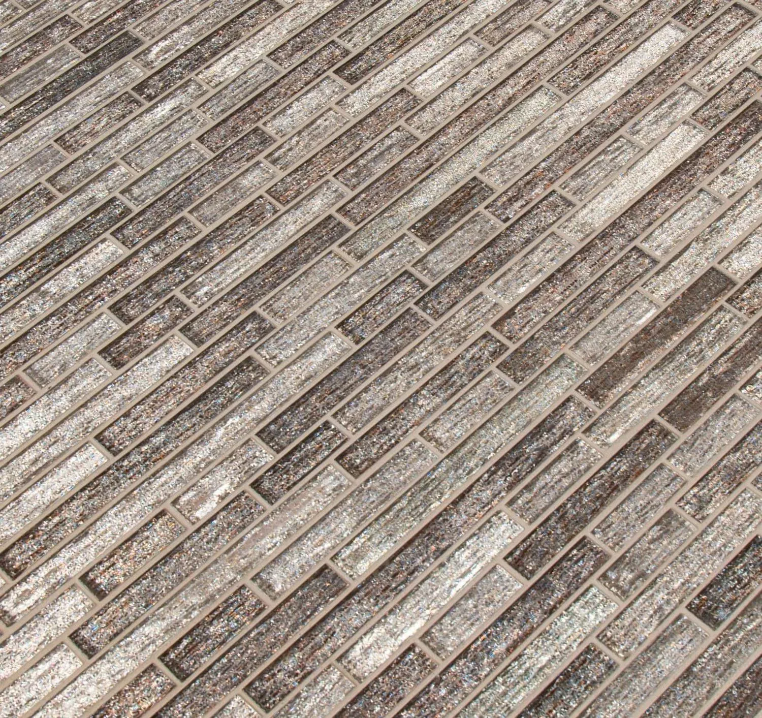 Luxe Interlocking Brown Glossy 12" x 12" SMOT-GLSIL-LUX8MM MSI Surfaces Rectangle Mosaic Tiles