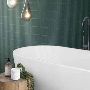 Image 2 of Stick Green Echo Matte 11-1/4" x 11-3/4" ST07M Centura Square Mosaic Tiles sold at Floors & Baths Pro's