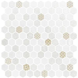  Lins Boreal Hex Lynx 12" x 12" 2003869 Centura Hexagon Mosaic Tiles 