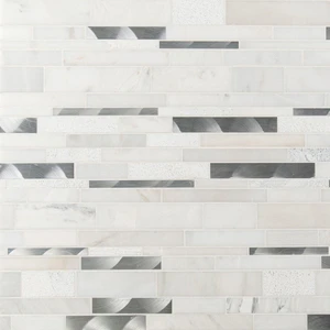Image 2 of Modern Tessellation White-Cool Multi Finish 12-1/4" x 19-1/2" SMOT-SMTIL-MODBLA8MM MSI Surfaces Rectangle Mosaic Tiles sold at Floors & Baths Pro's