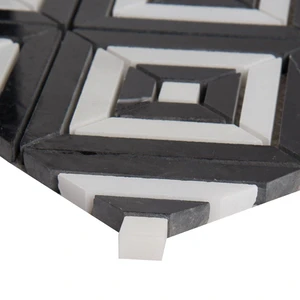 Image 3 of Rhombix Nero Black Polished 12" x 12" SMOT-RHOMBIX-NEROP MSI Surfaces Square Mosaic Tiles sold at Floors & Baths Pro's