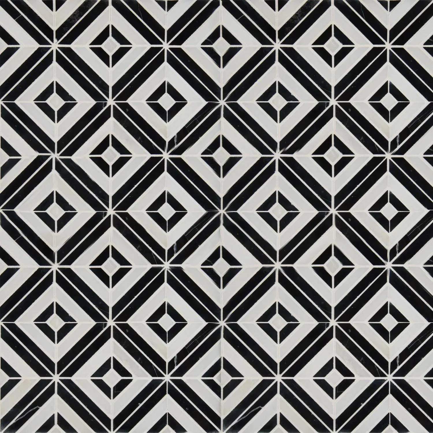Rhombix Nero Black Polished 12" x 12" SMOT-RHOMBIX-NEROP MSI Surfaces Square Mosaic Tiles