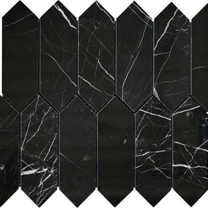  Purity Terra Marble Nero Marquina Polished 10" x 13" NEMALH Centura Other Mosaic Tiles 