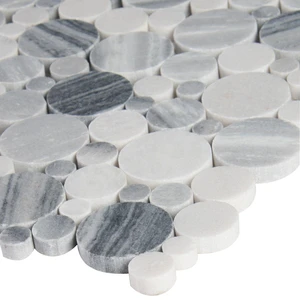 Image 3 of Alaska Gray-Dark Polished 12" x 12" SMOT-PEB-ALGRY MSI Surfaces Circle Mosaic Tiles sold at Floors & Baths Pro's