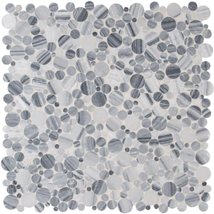 Image 4 of Alaska Gray-Dark Polished 12" x 12" SMOT-PEB-ALGRY MSI Surfaces Circle Mosaic Tiles sold at Floors & Baths Pro's