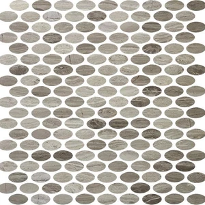  Oval Oval Driftwood Matte 12" x 12" OVALDW Centura Circle Mosaic Tiles 