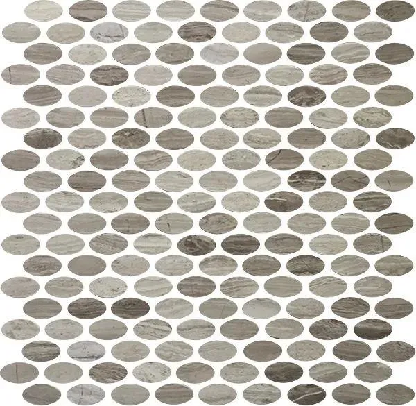 Oval Driftwood Matte 12" x 12" OVALDW Centura Circle Mosaic Tiles