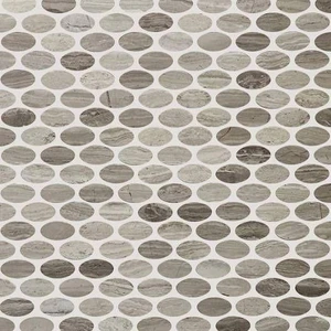 Image 2 of Oval Driftwood Matte 12" x 12" OVALDW Centura Circle Mosaic Tiles sold at Floors & Baths Pro's