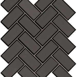 Metallic Gray-Dark Glossy 11" x 14" SMOT-GLS-MEGRBEHB8MM MSI Surfaces Rectangle Mosaic Tiles | Floors & Baths Pro's
