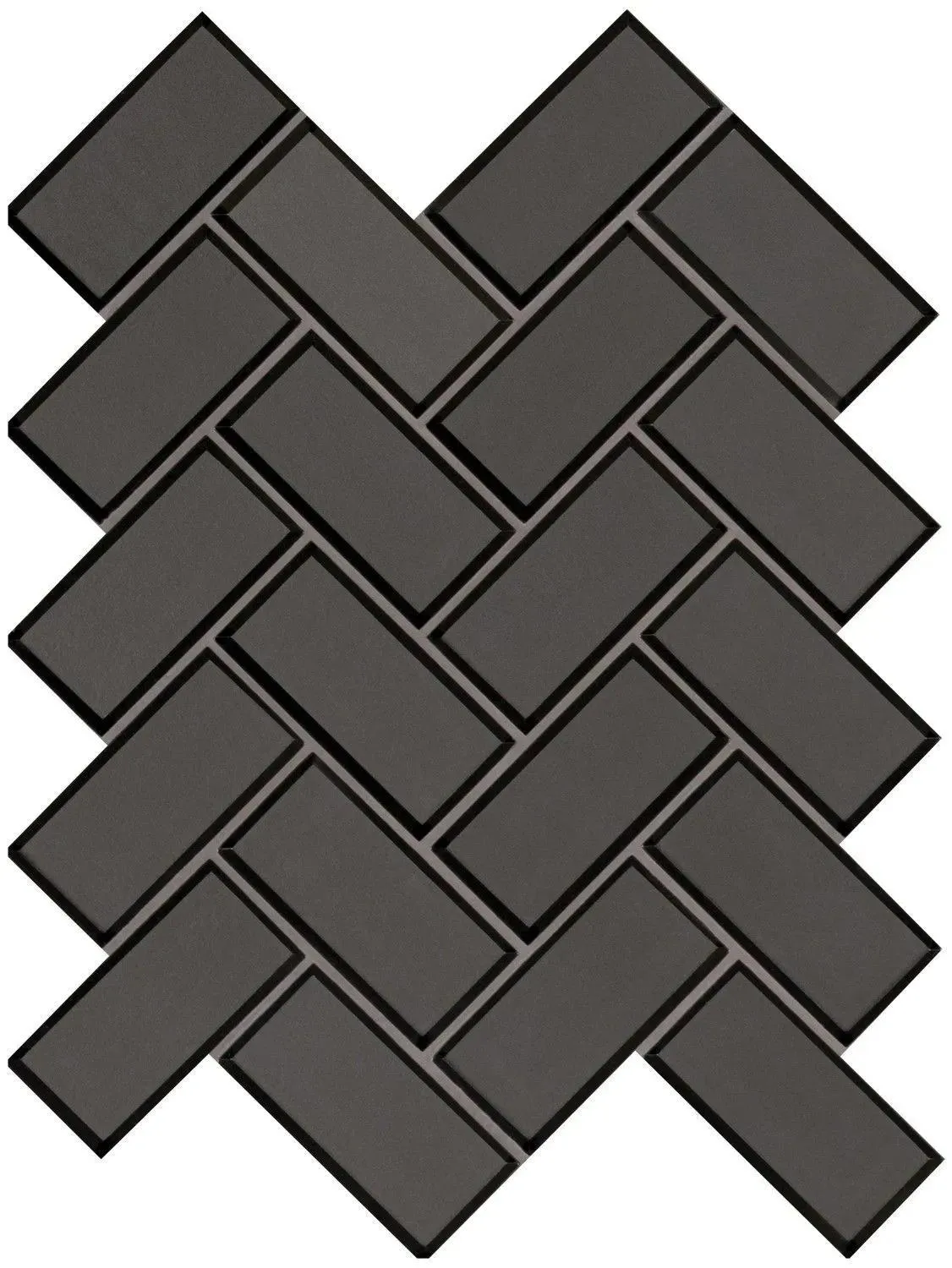 Metallic Gray-Dark Glossy 11" x 14" SMOT-GLS-MEGRBEHB8MM MSI Surfaces Rectangle Mosaic Tiles