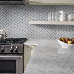 Image 2 of Ice Bevel White-Cool Glossy 11" x 14" SMOT-GLS-ICEBEHB8MM MSI Surfaces Rectangle Mosaic Tiles sold at Floors & Baths Pro's