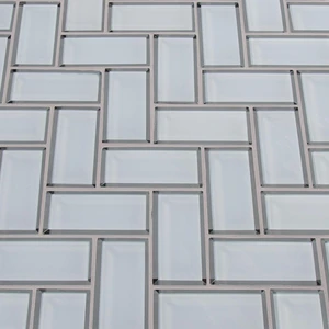 Image 4 of Ice Bevel White-Cool Glossy 11" x 14" SMOT-GLS-ICEBEHB8MM MSI Surfaces Rectangle Mosaic Tiles sold at Floors & Baths Pro's