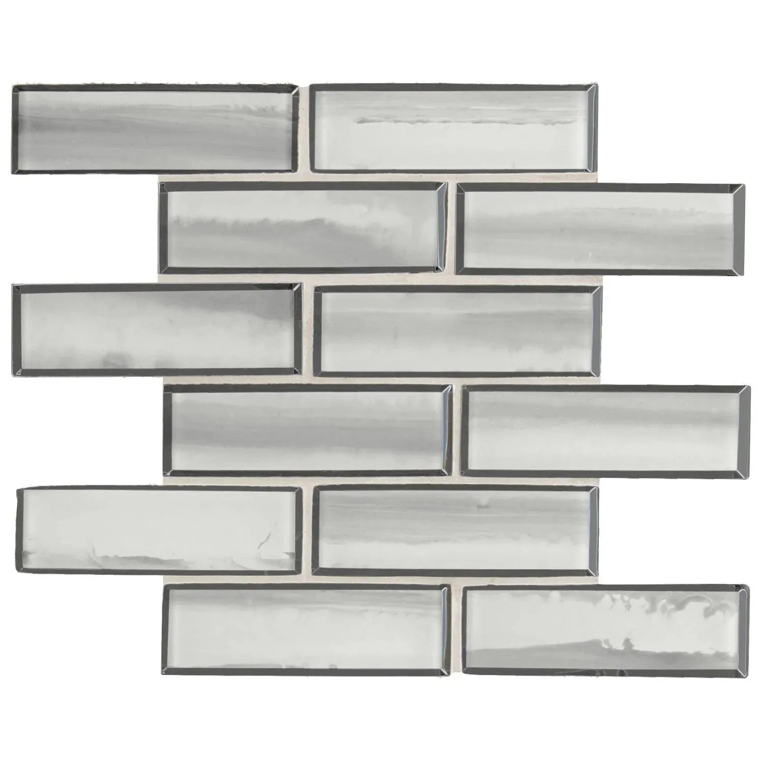 Ombre Grigia Gray-Dark Glossy 11-1/2" x 11-1/2" SMOT-GLSST-OMBGRI8MM MSI Surfaces Rectangle Mosaic Tiles