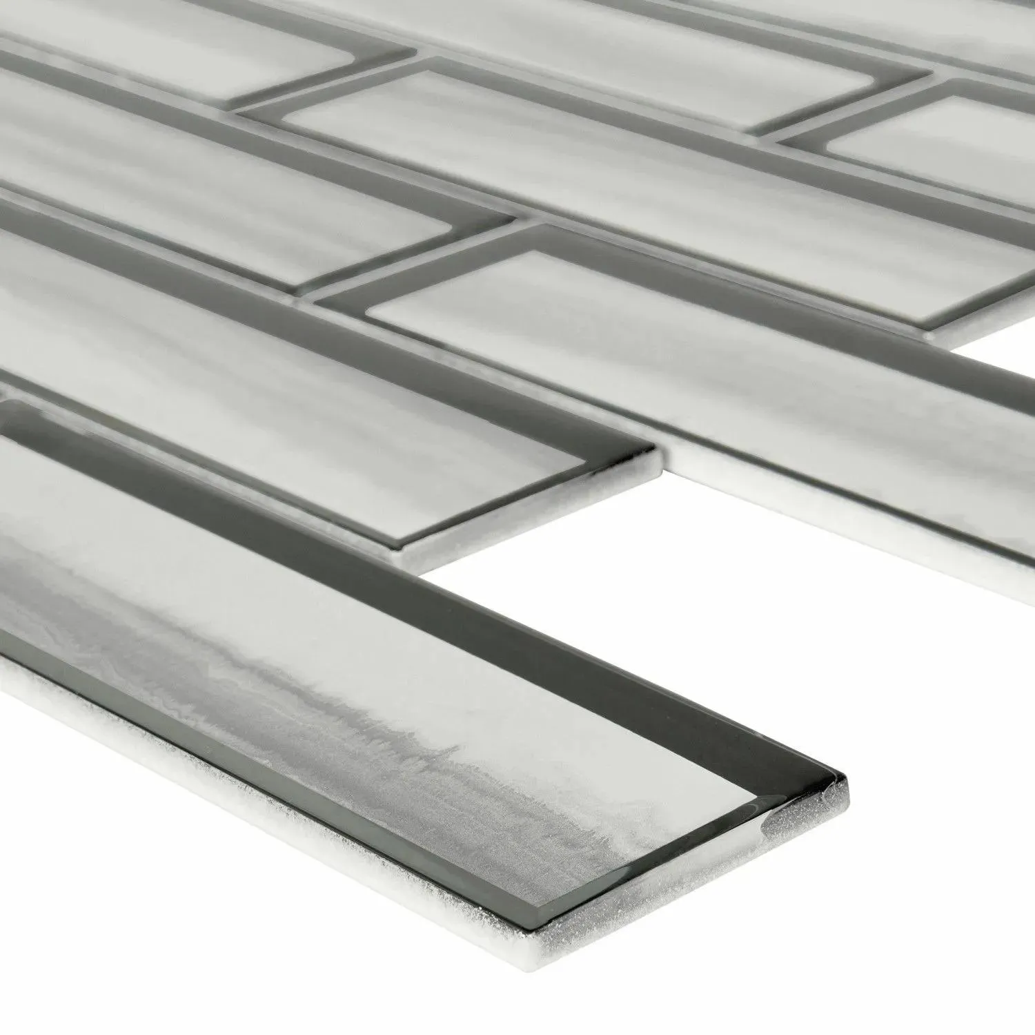 Ombre Grigia Gray-Dark Glossy 11-1/2" x 11-1/2" SMOT-GLSST-OMBGRI8MM MSI Surfaces Rectangle Mosaic Tiles