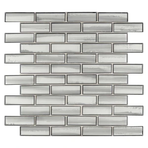 Image 4 of Ombre Grigia Gray-Dark Glossy 11-1/2" x 11-1/2" SMOT-GLSST-OMBGRI8MM MSI Surfaces Rectangle Mosaic Tiles sold at Floors & Baths Pro's