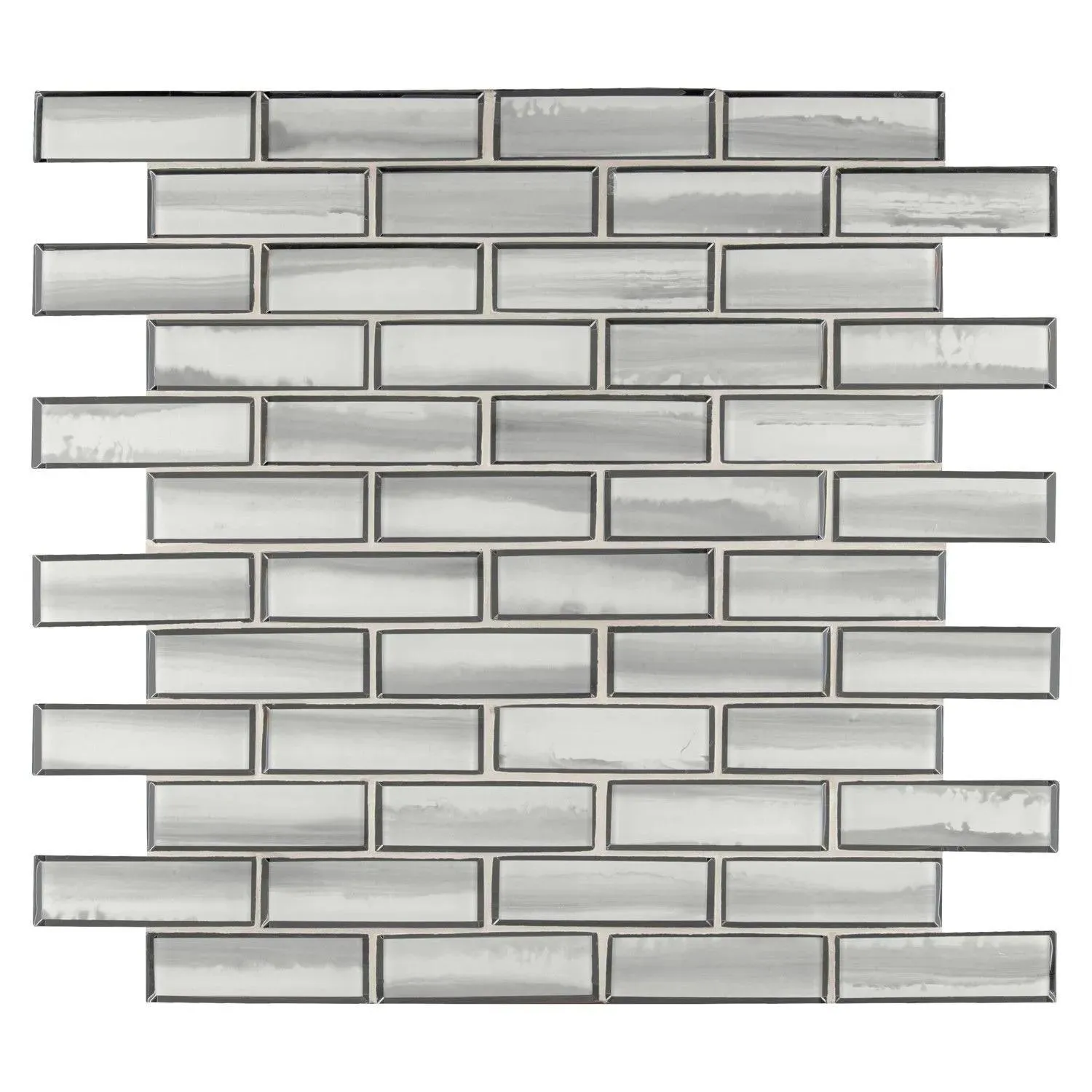 Ombre Grigia Gray-Dark Glossy 11-1/2" x 11-1/2" SMOT-GLSST-OMBGRI8MM MSI Surfaces Rectangle Mosaic Tiles