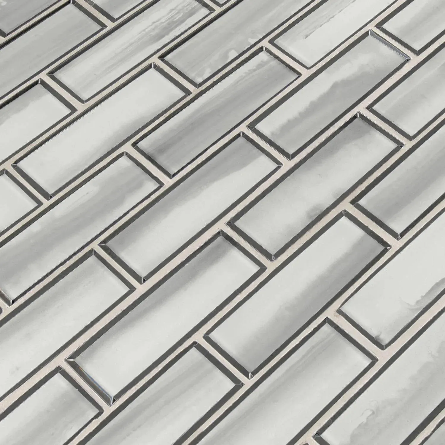 Ombre Grigia Gray-Dark Glossy 11-1/2" x 11-1/2" SMOT-GLSST-OMBGRI8MM MSI Surfaces Rectangle Mosaic Tiles