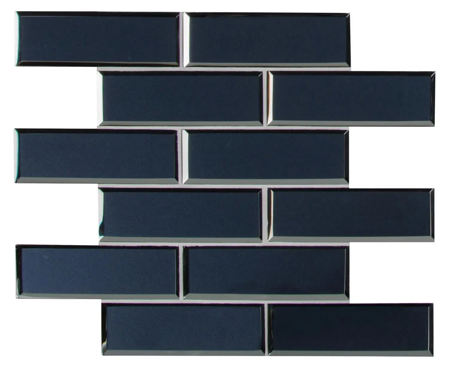 Vague Blue Blue Glossy 11-1/2" x 11-1/2" SMOT-GLSST-VAGBLUBEV6MM MSI Surfaces Rectangle Mosaic Tiles