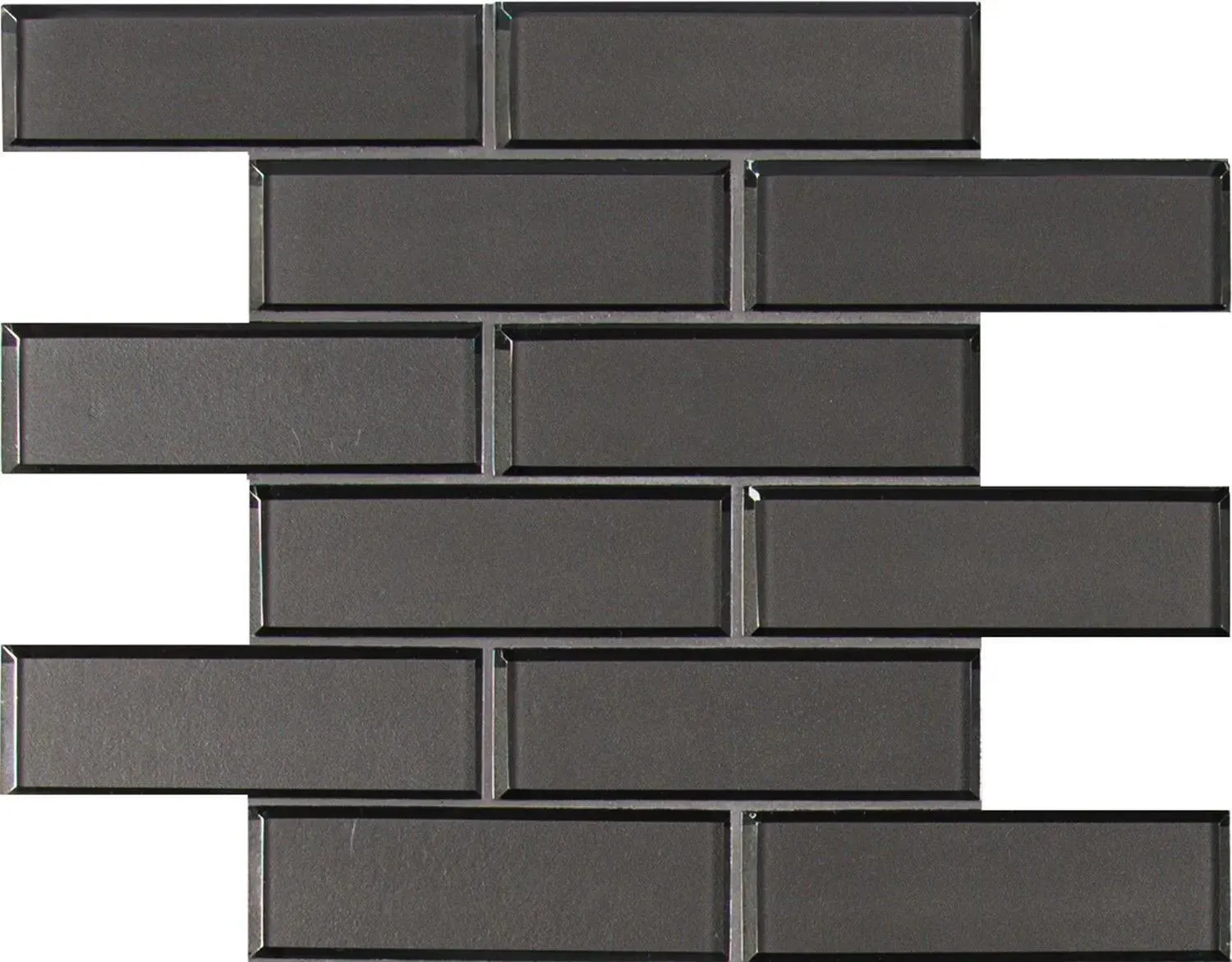 Metallic Gray-Dark Glossy 11-1/2" x 11-1/2" SMOT-GLSST-MEGRBE8MM MSI Surfaces Rectangle Mosaic Tiles
