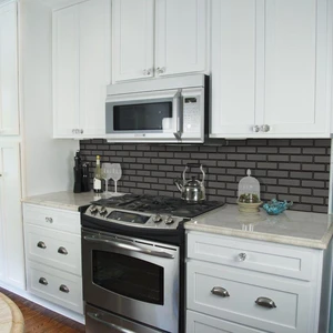 Image 2 of Metallic Gray-Dark Glossy 11-1/2" x 11-1/2" SMOT-GLSST-MEGRBE8MM MSI Surfaces Rectangle Mosaic Tiles sold at Floors & Baths Pro's