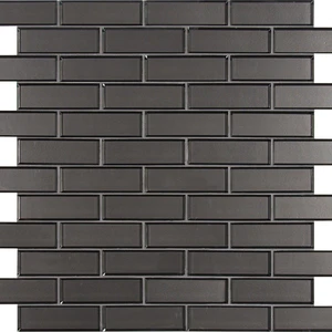 Image 4 of Metallic Gray-Dark Glossy 11-1/2" x 11-1/2" SMOT-GLSST-MEGRBE8MM MSI Surfaces Rectangle Mosaic Tiles sold at Floors & Baths Pro's