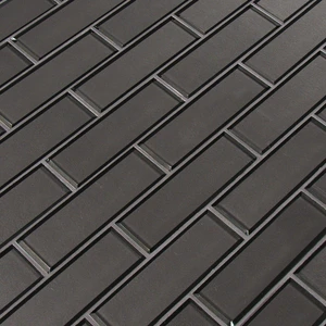 Image 5 of Metallic Gray-Dark Glossy 11-1/2" x 11-1/2" SMOT-GLSST-MEGRBE8MM MSI Surfaces Rectangle Mosaic Tiles sold at Floors & Baths Pro's