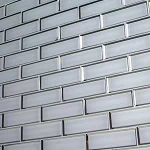 Image 4 of Ice Bevel White-Cool Glossy 11-1/2" x 11-1/2" SMOT-GLSST-ICEBE8MM MSI Surfaces Rectangle Mosaic Tiles sold at Floors & Baths Pro's