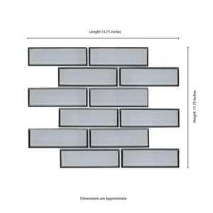 Image 5 of Ice Bevel White-Cool Glossy 11-1/2" x 11-1/2" SMOT-GLSST-ICEBE8MM MSI Surfaces Rectangle Mosaic Tiles sold at Floors & Baths Pro's
