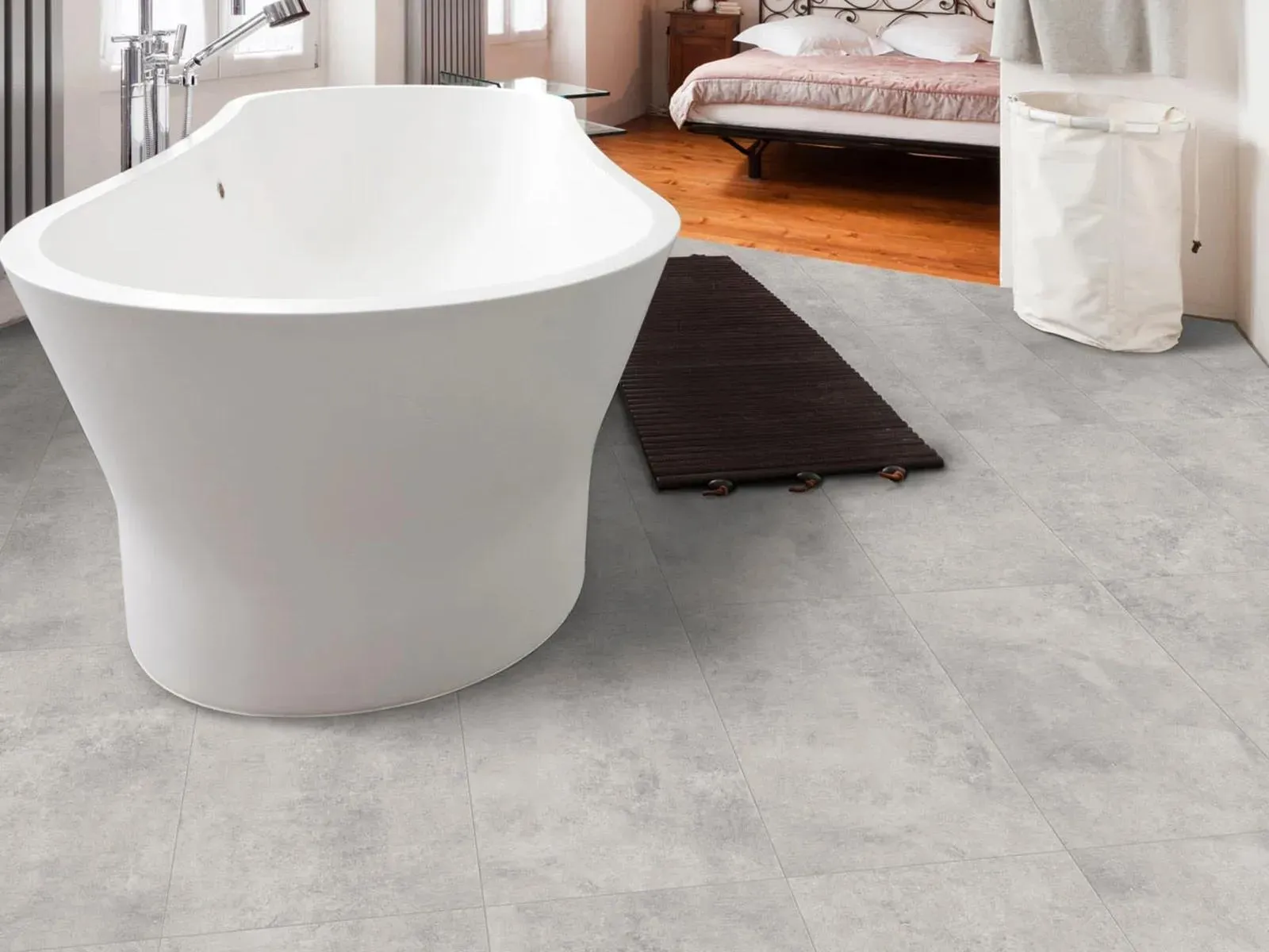 Wet Cement Light Grey Matte 12" x 24" (KMA6301) Concrete Look Floor Tiles