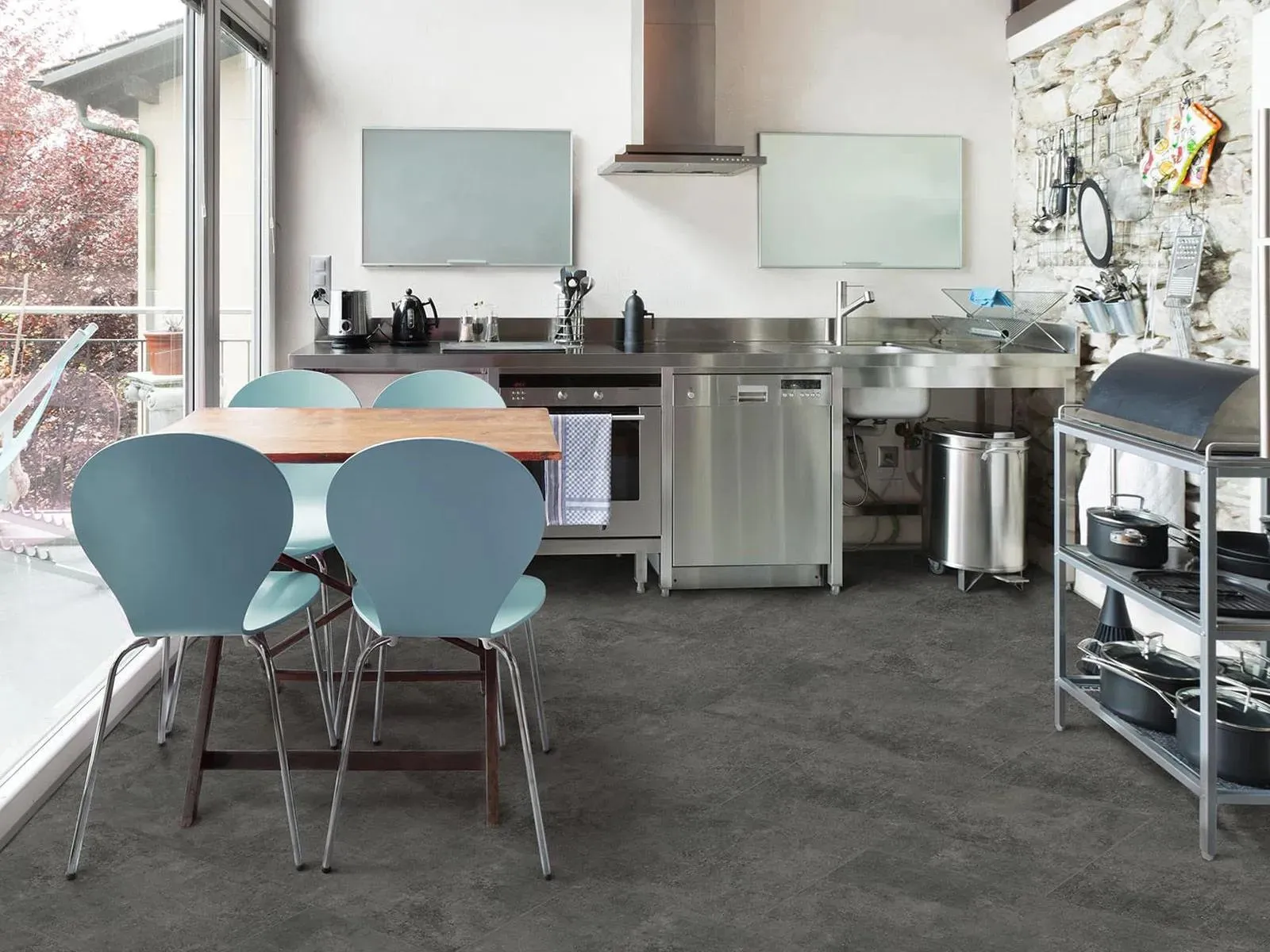 Wet Cement Dark Grey Matte 24" x 24" (KMA6003) Concrete Look Floor Tiles