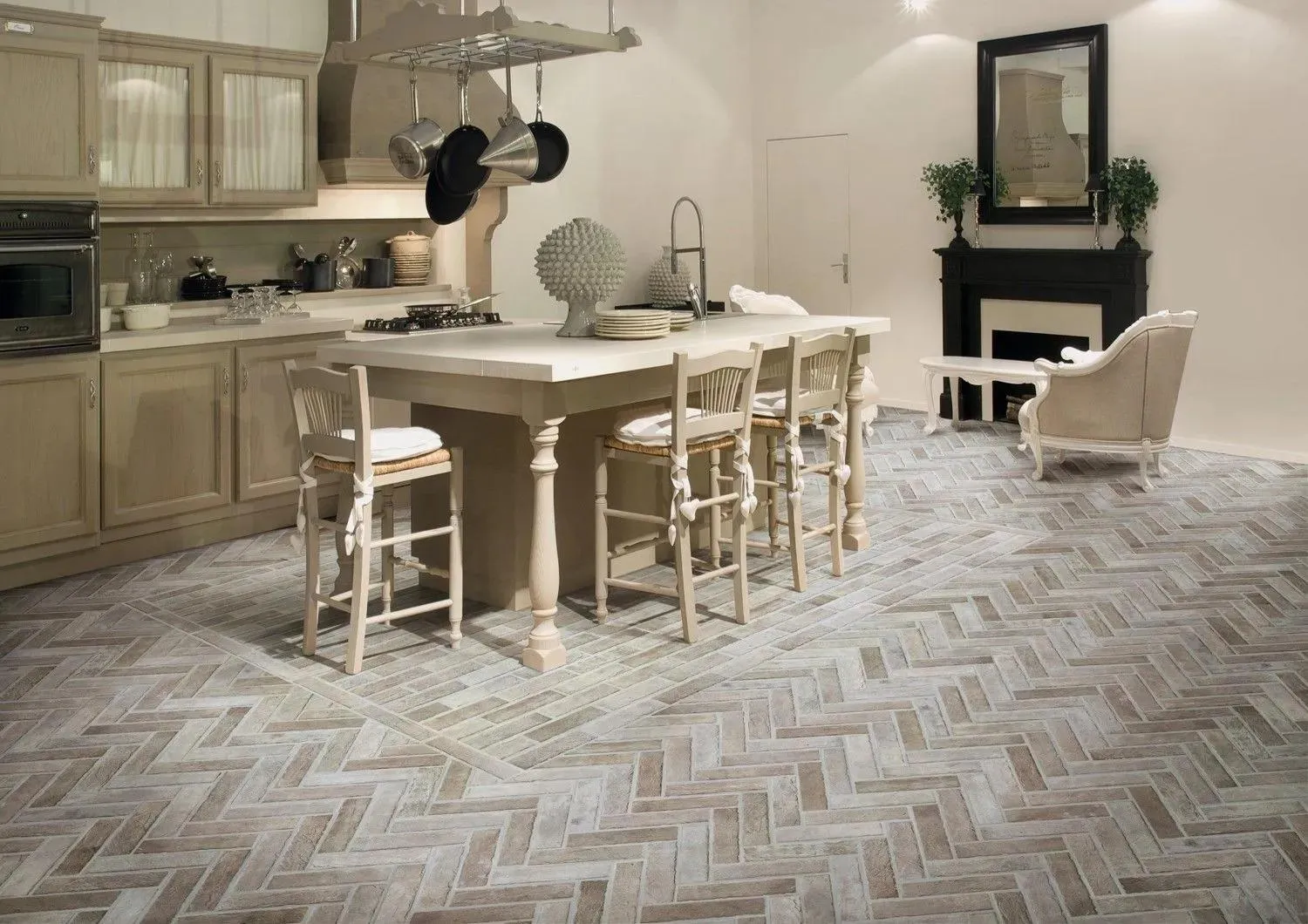 Capella Ivory Brick White-Cool Matte 2-1/3" x 10" (NCAPIVOBRI2X10) Stone Look Floor Tiles
