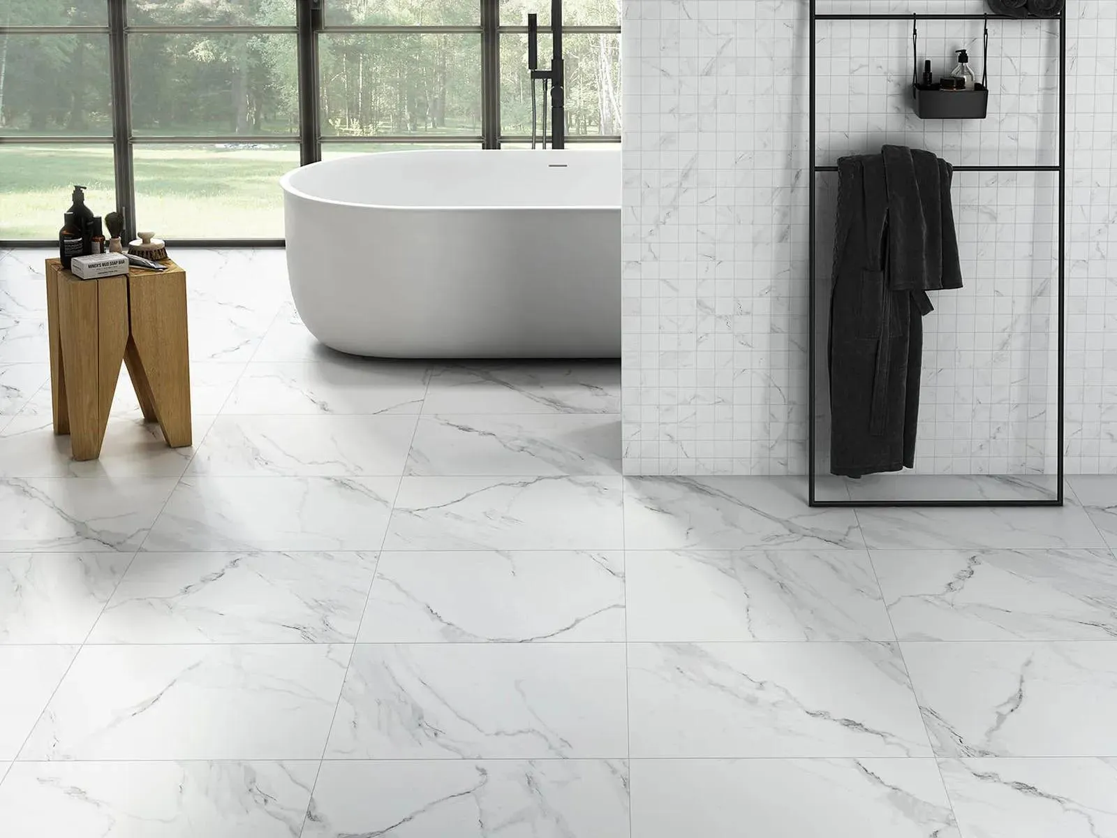 Naos Blanco Brillo 24" x 24" (NAOSP) Marble Look Floor Tiles
