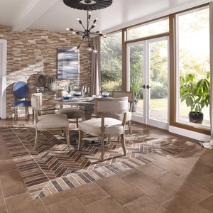 Image 11 of Capella Red Orange Matte 2-1/3" x 10" (NCAPREDBRI2X10) Stone Look Floor Tiles sold at Floors & Baths Pro's